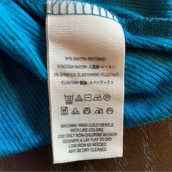 NWT We the Free Teal Love Valley Ribbed Long Sleeve Tunic Tee Medium Free People - Picture 13 of 14